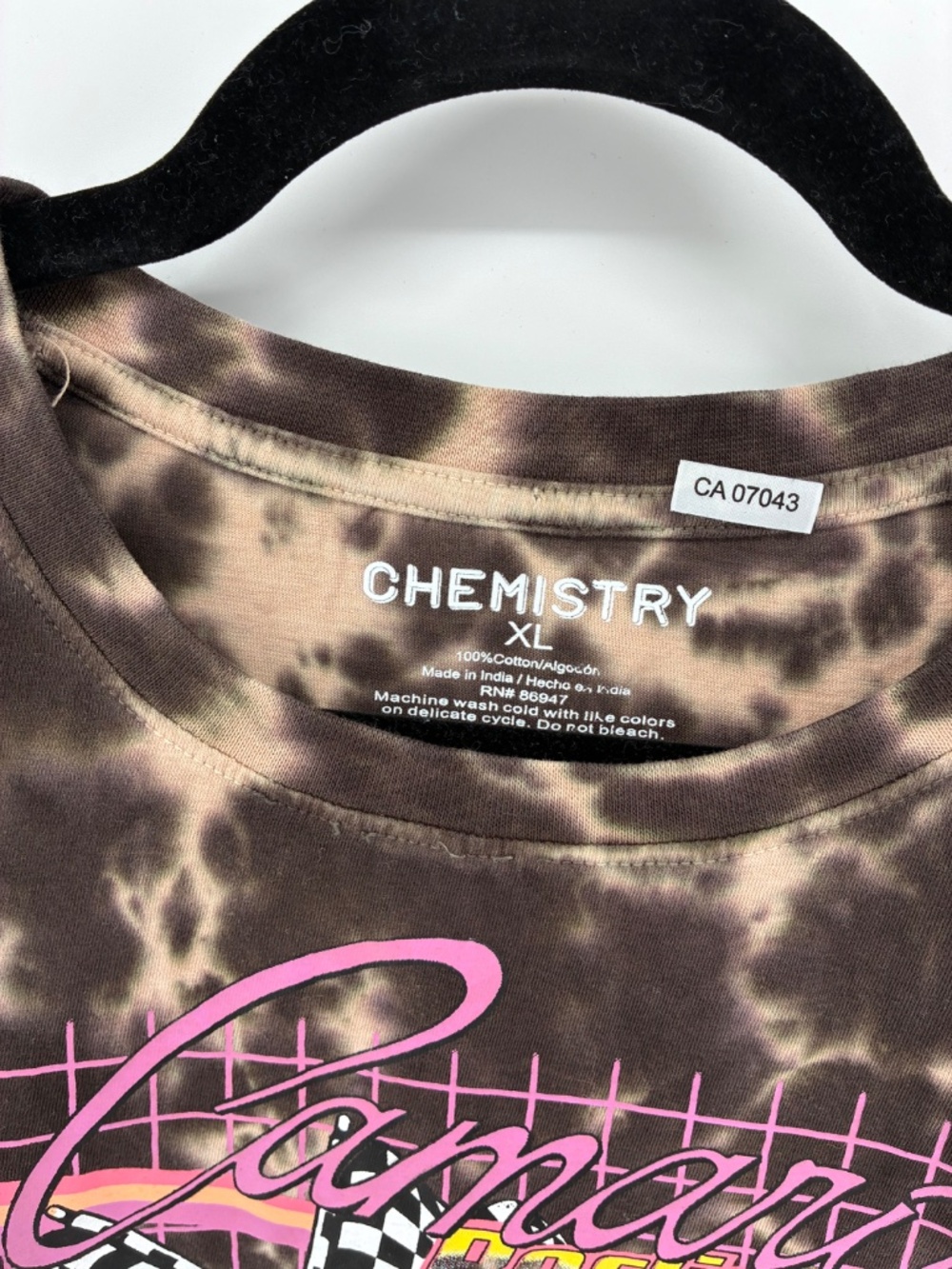 Tie Dye Crop Camaro Sleeveless Top with Side Ties - Picture 2 of 6